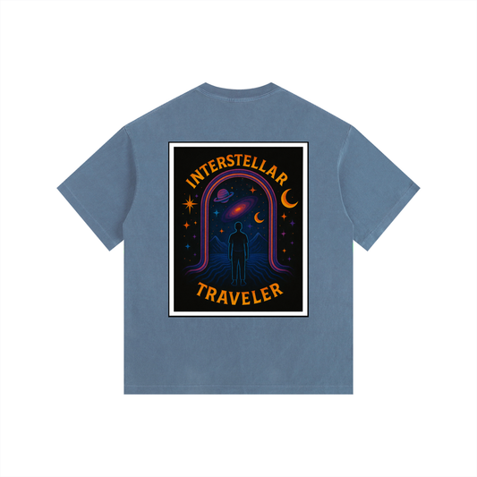 Interstellar Traveller Oversized T-Shirt in Royal Blue alternate view by Rave Uniform