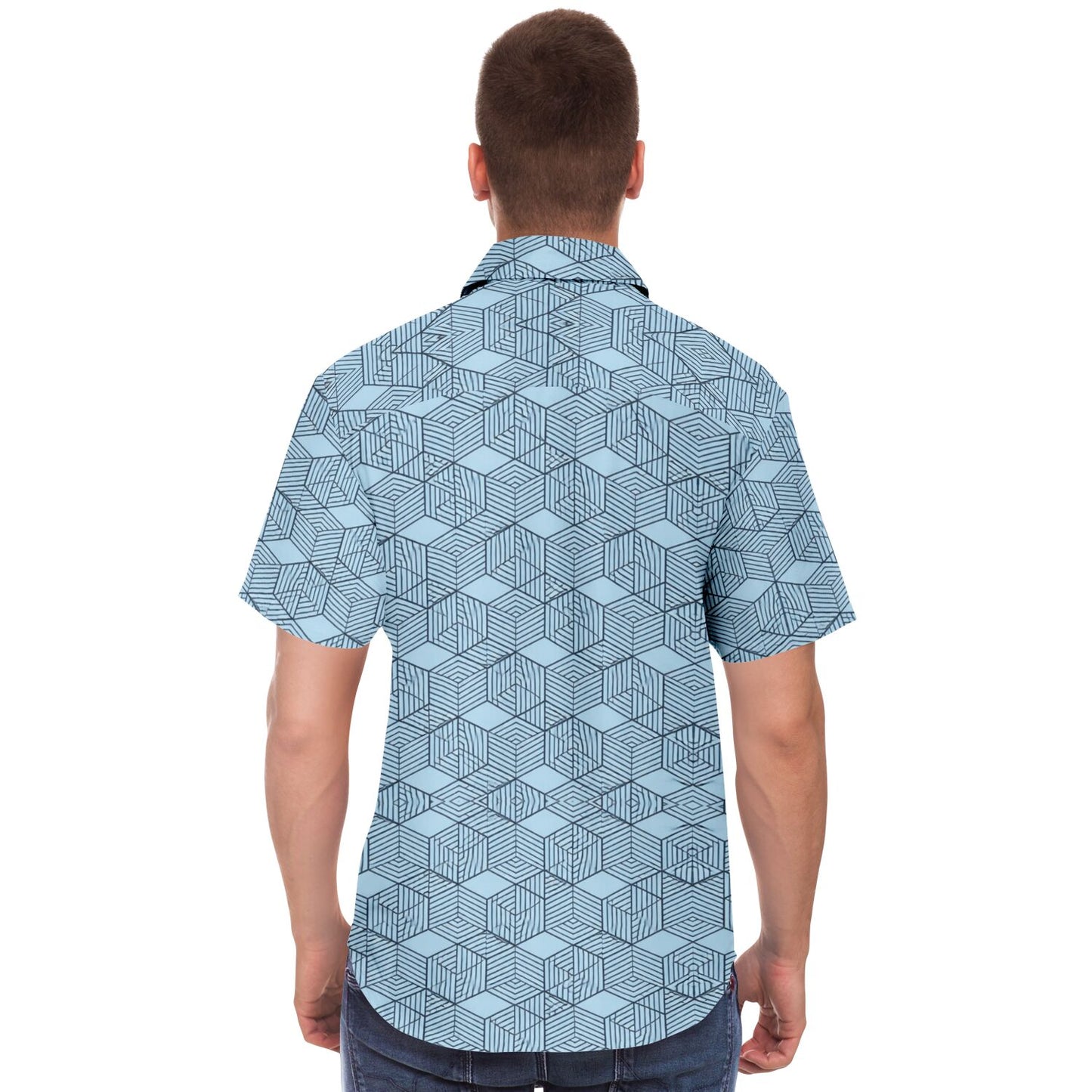 Geometric Cubes Button Up