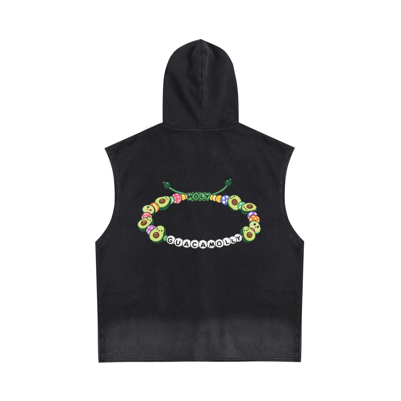 Holy Guacamolly Zip-Up Sleeveless Hoodie