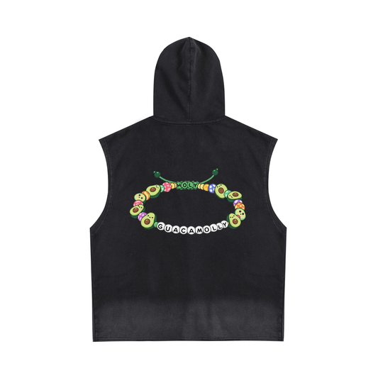 Holy Guacamolly Zip-Up Sleeveless Hoodie