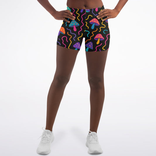 Mushroom Confetti Legging Shorts, front, on model
