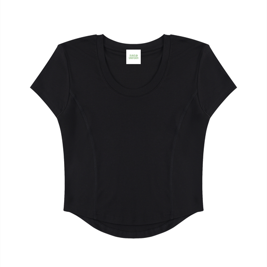 Comfy Paneled Crop T-Shirt - Rave Uniform Back View