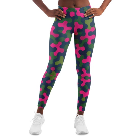 Rave Camo Leggings, front, on model