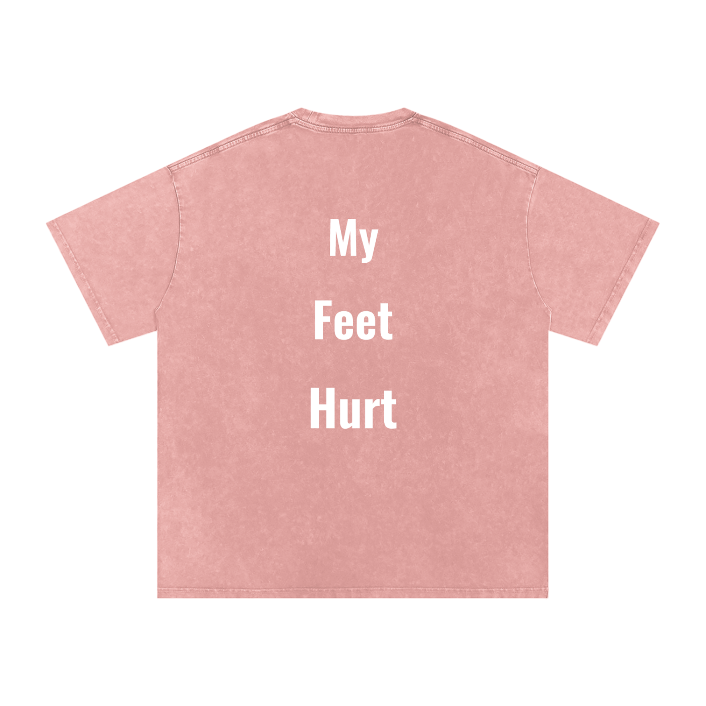 Feet Hurt Oversized Vintage T-Shirt in Light Pink detail view by Rave Uniform
