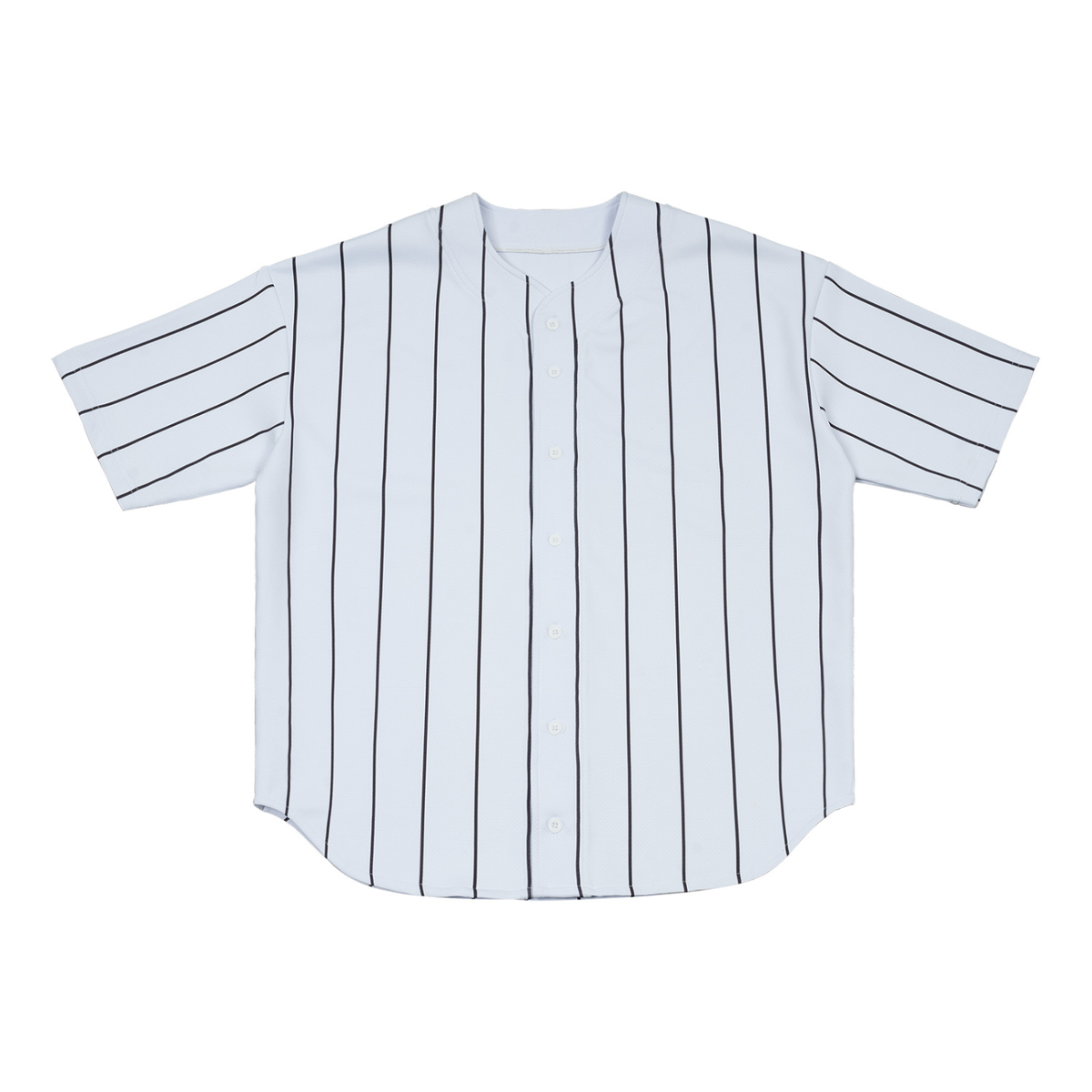 Pinstripe Baseball Jersey in White by Rave Uniform