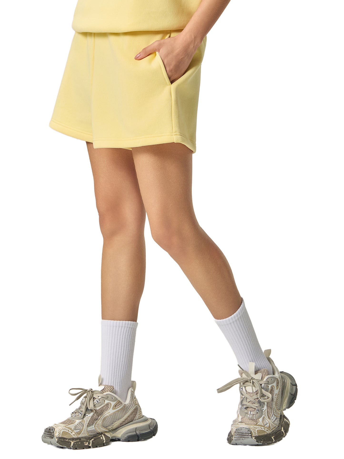 PLUR Cotton Shorts in Yellow detail view by Rave Uniform