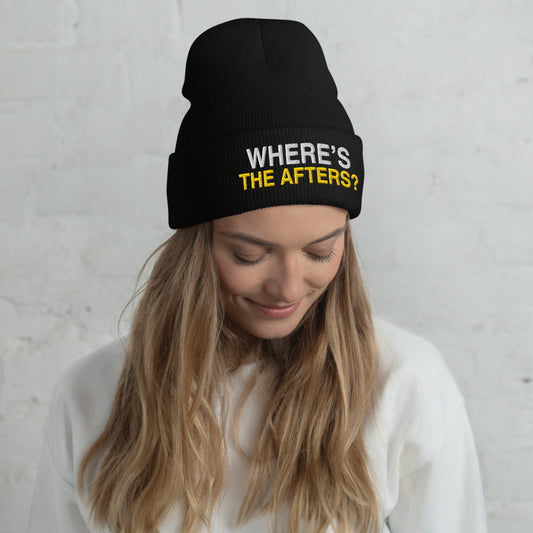 Where’s The Afters Beanie in Black on a model