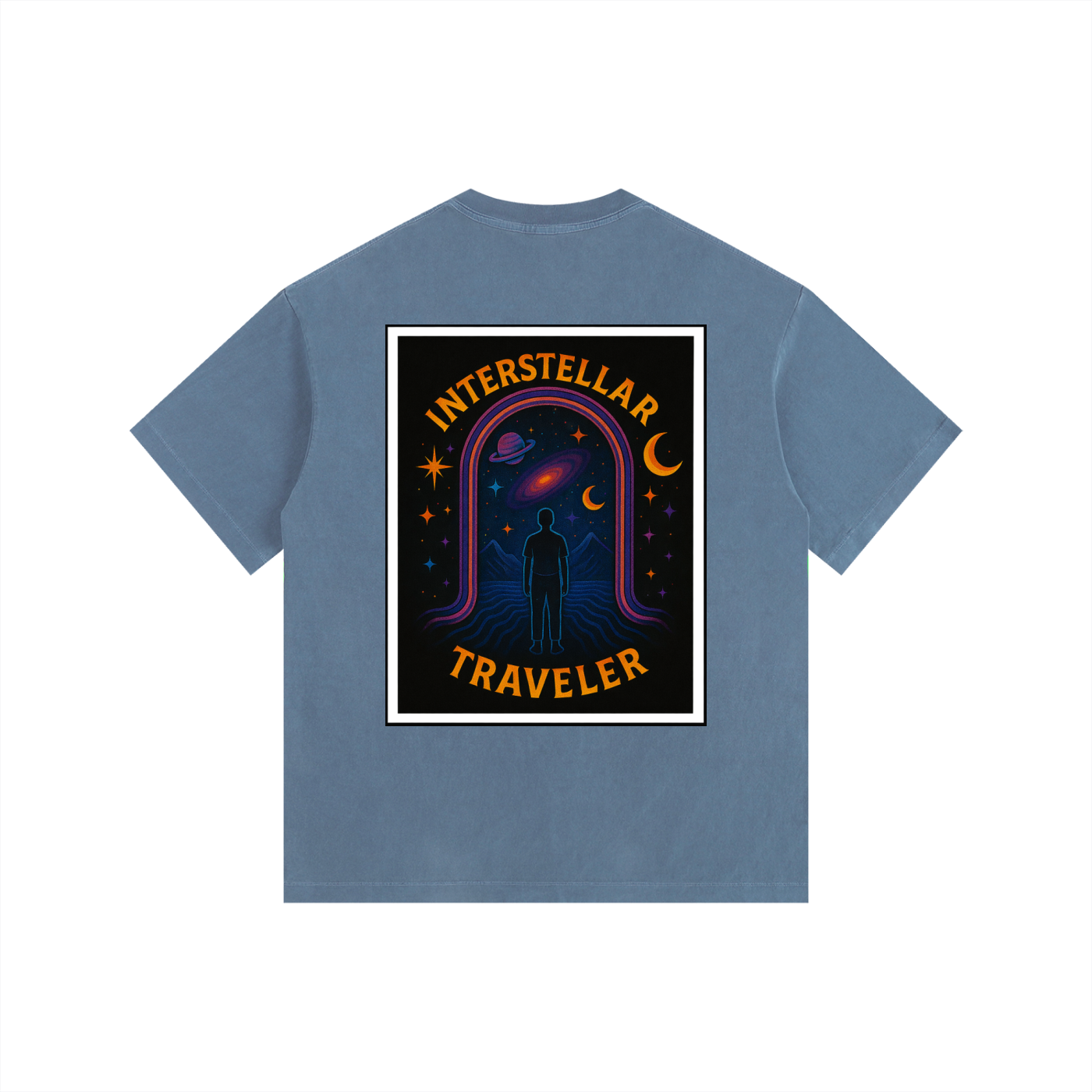 Interstellar Traveller Oversized T-Shirt in Royal Blue alternate view by Rave Uniform