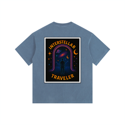 Interstellar Traveller Oversized T-Shirt in Royal Blue alternate view by Rave Uniform