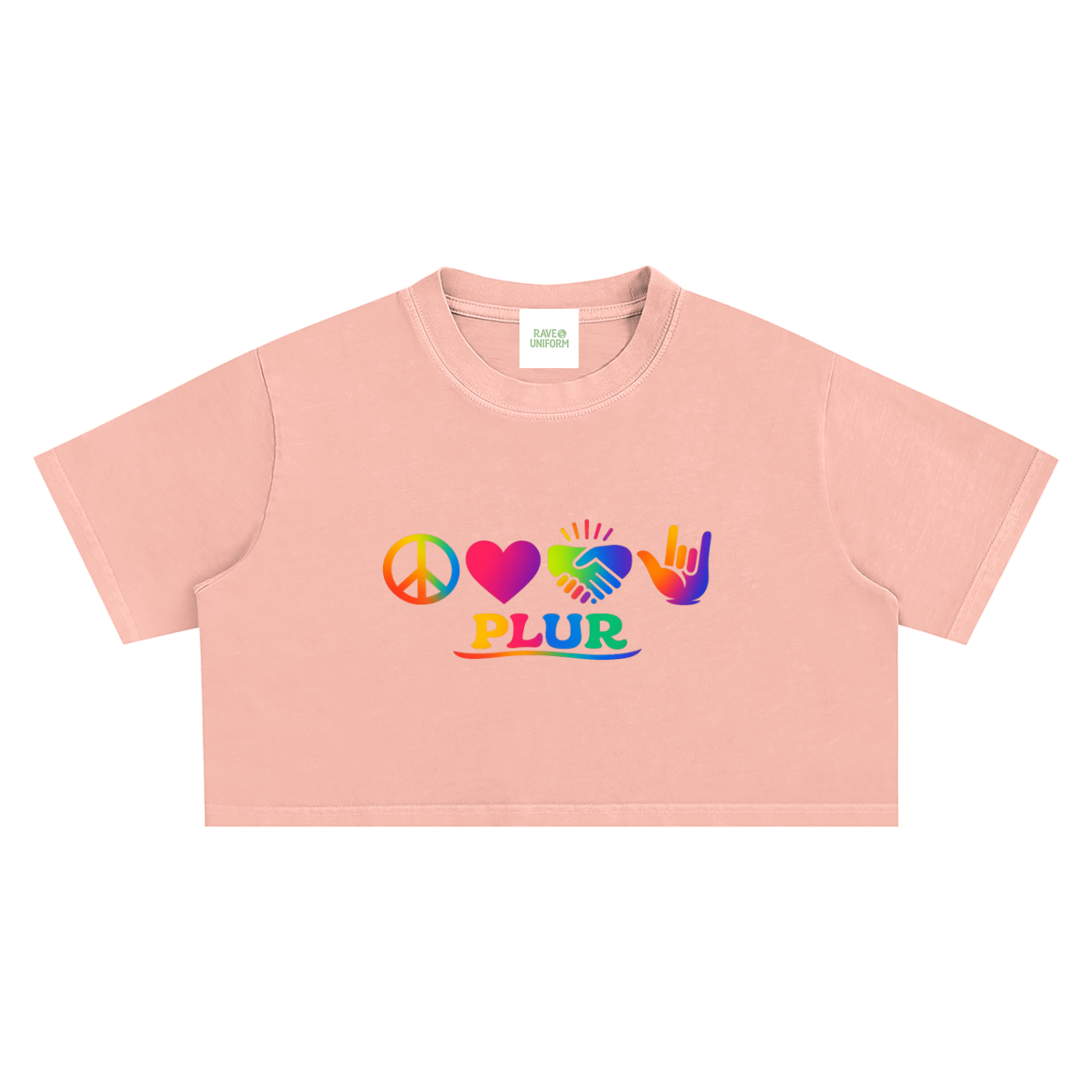 PLUR Crop Top - Rave Streetwear View