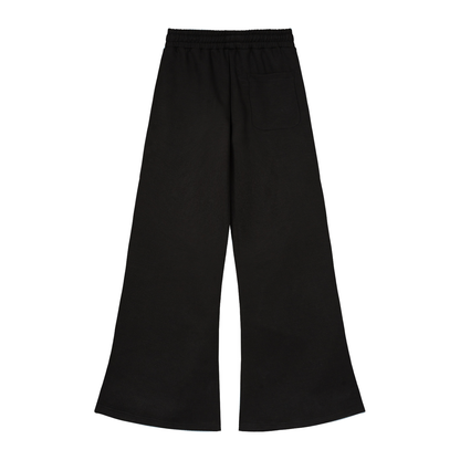 Wide Leg Drawstring Sweatpants in Black alternate view by Rave Uniform