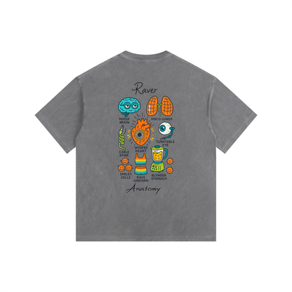 Raver Anatomy Oversized T-Shirt in Gray alternate view by Rave Uniform