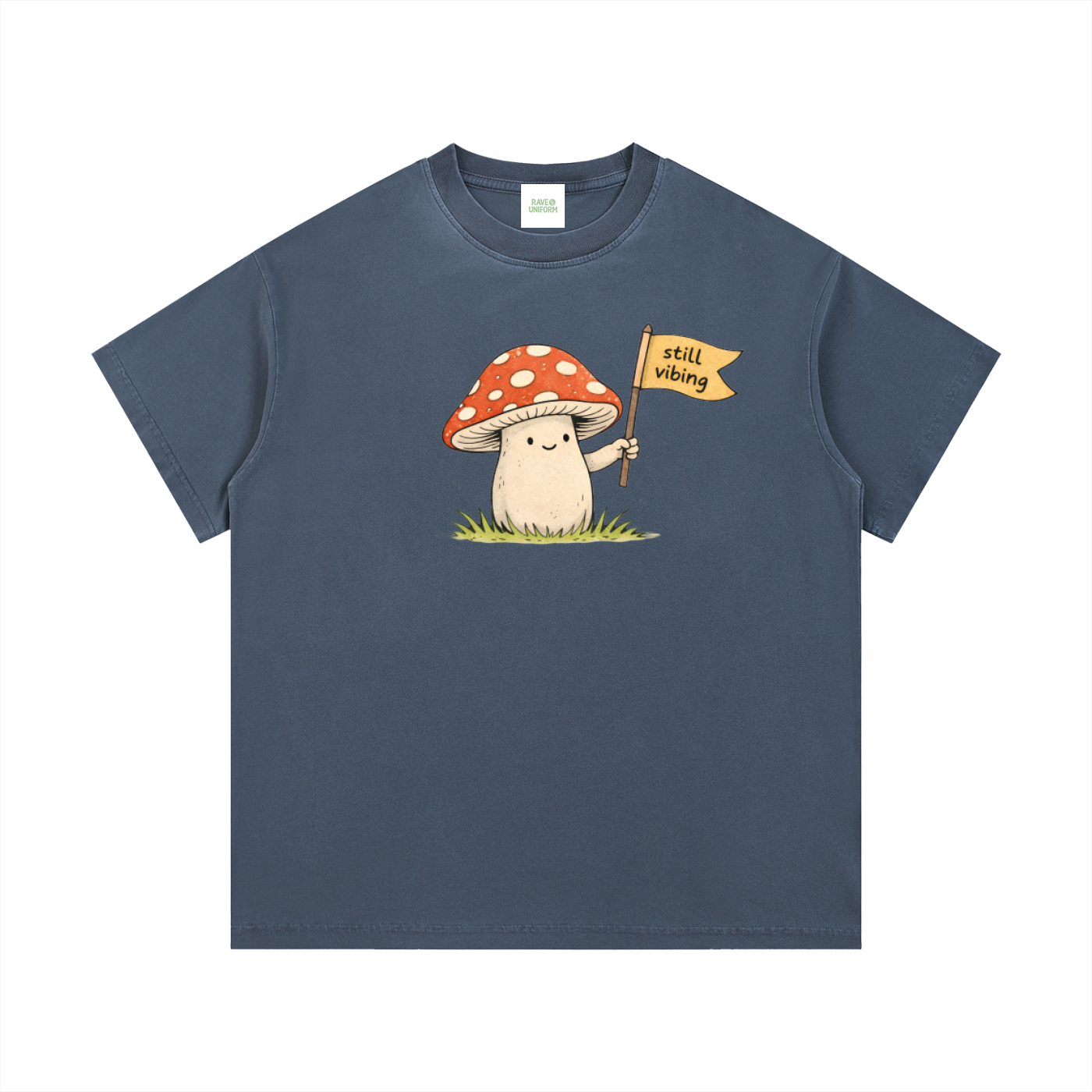 Still Vibin' T-Shirt in Gray Blue detail view by Rave Uniform
