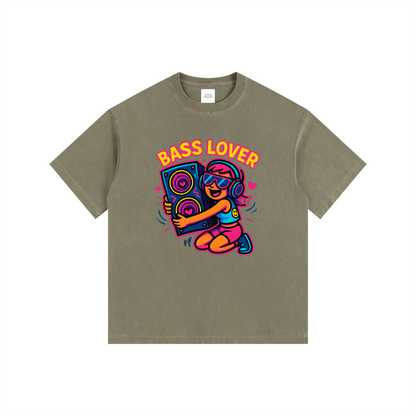 Bass Lover Oversized T-Shirt in Army Green by Rave Uniform