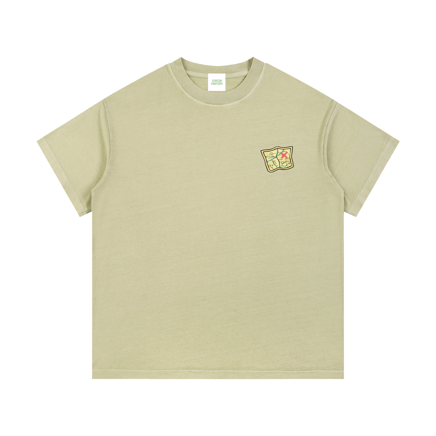 Side Quest T-Shirt in Bean Green side view by Rave Uniform