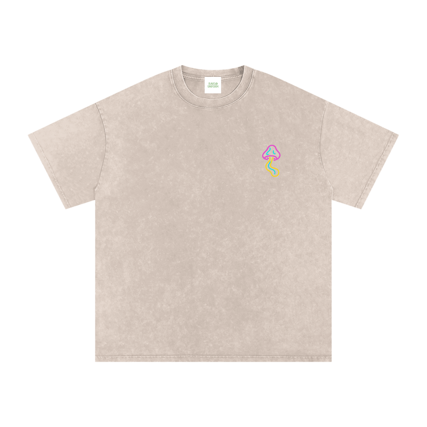 Glowing Mushroom Oversized Vintage T-Shirt in Apricot by Rave Uniform