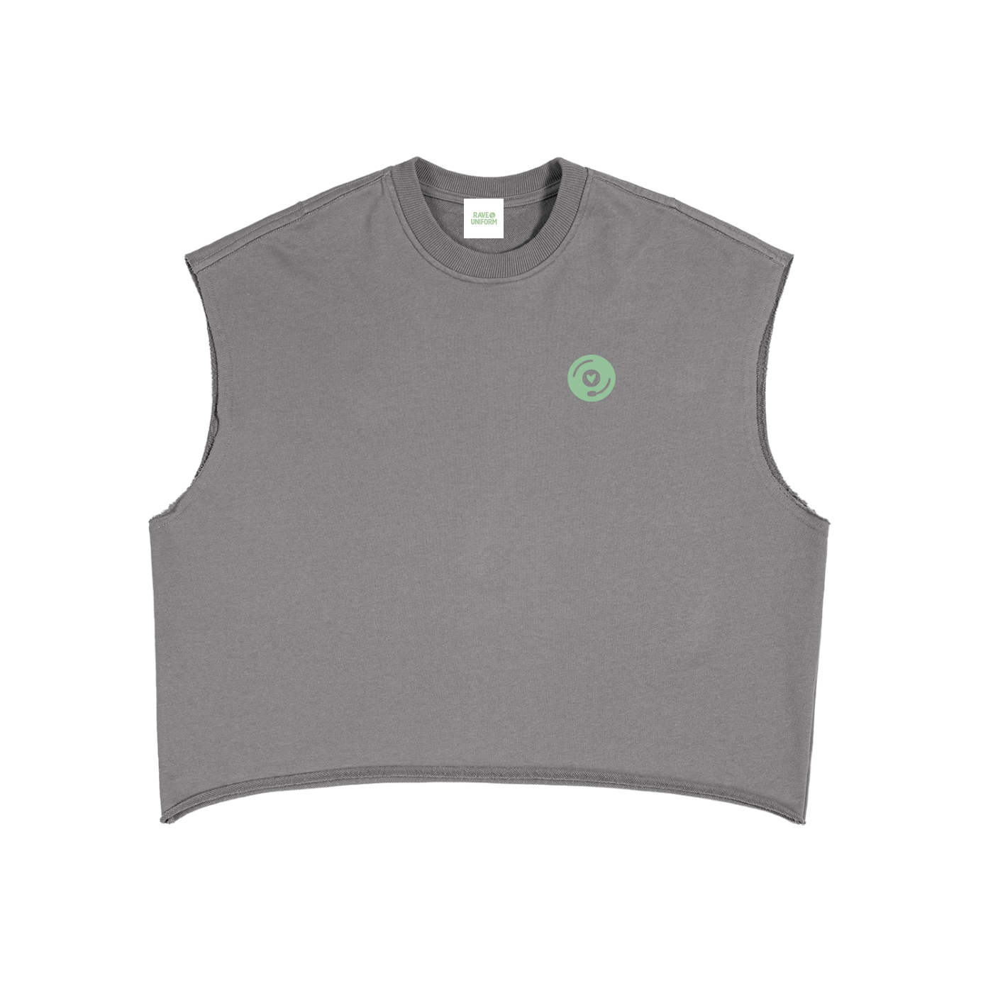 Vinyl Love Boxy Tank Top in Gray by Rave Uniform