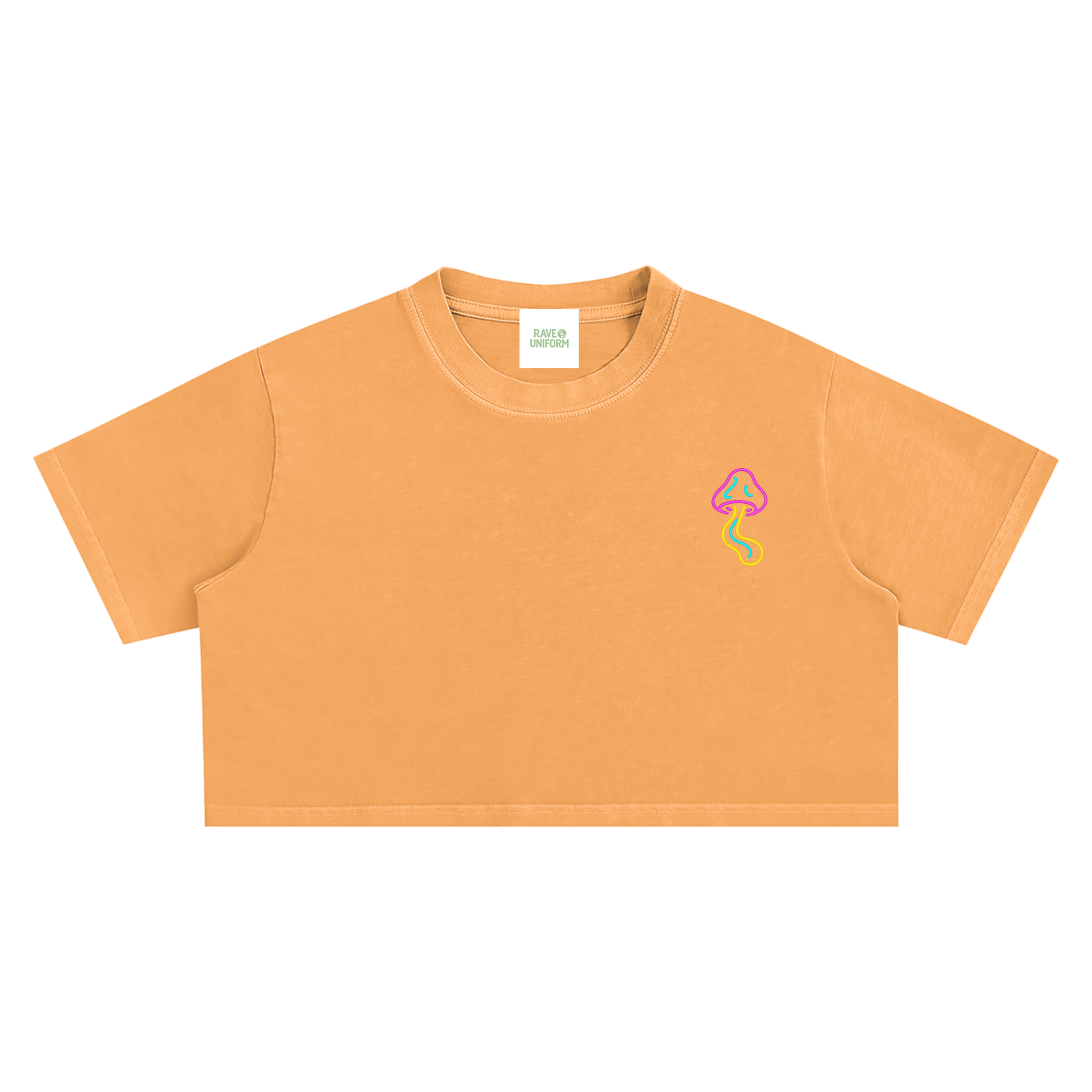 Glowing Mushroom Crop Top - Rave Streetwear View