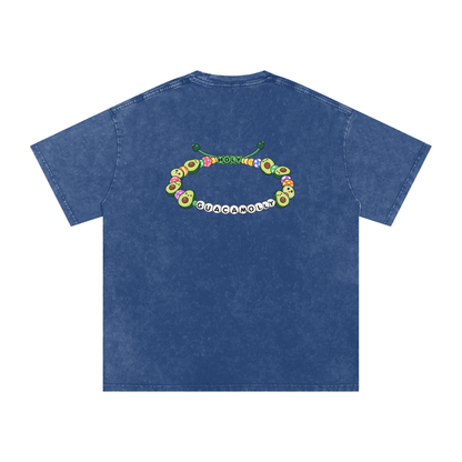 Holy Guacamolly Oversized Vintage T-Shirt in Dark Blue detail view by Rave Uniform
