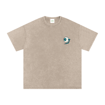 Raver Anatomy Oversized Vintage T-Shirt in Khaki Ash detail view by Rave Uniform