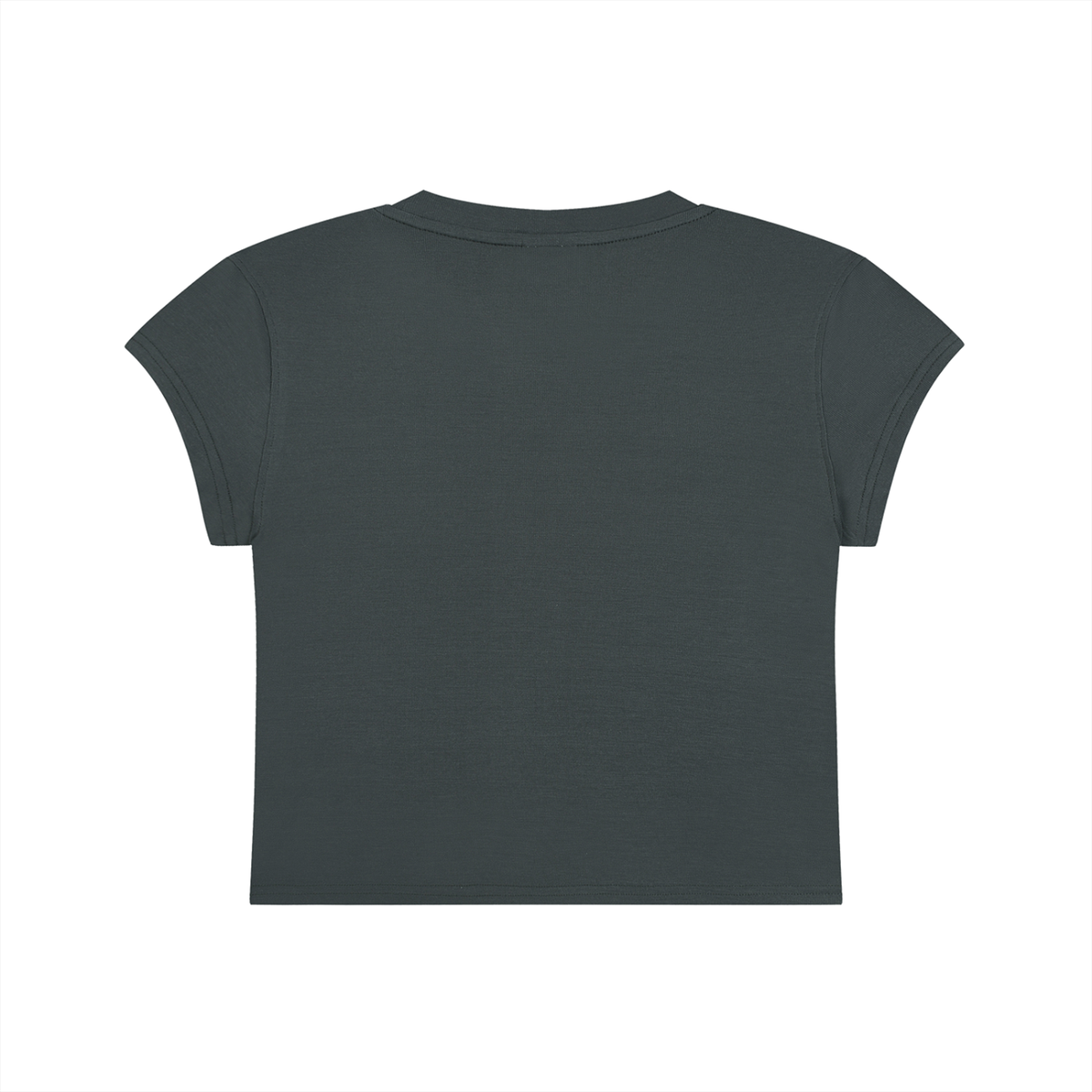 Two Test Kits Baby Tee in Dark Gray, back