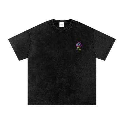 Glowing Mushroom Oversized Vintage T-Shirt in Black by Rave Uniform