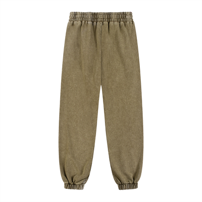 Snow Wash Heavyweight Jogged Sweatpants in Brown alternate view by Rave Uniform