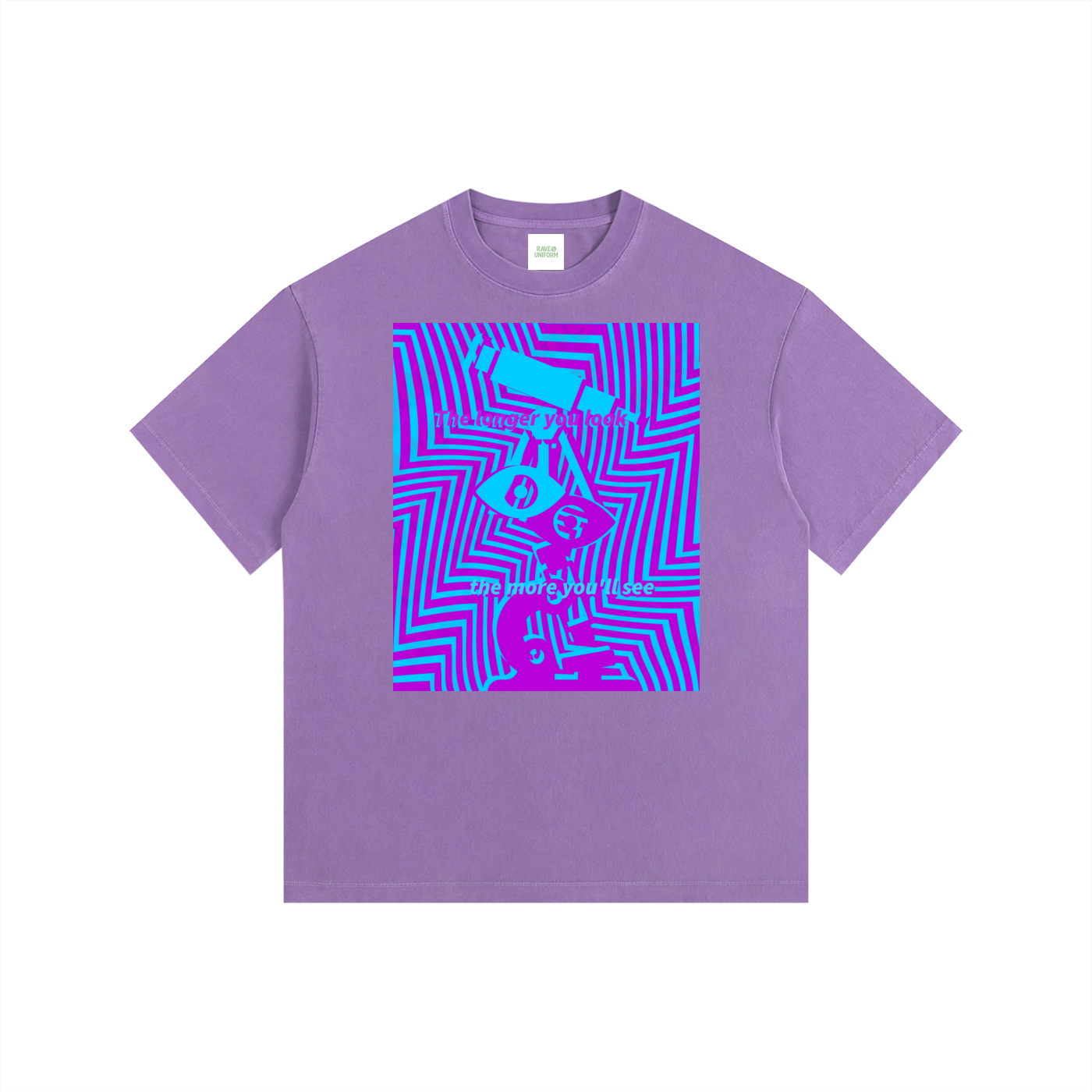 Eye Spy Oversized T-Shirt in Purple detail view by Rave Uniform