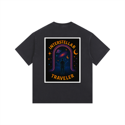 Interstellar Traveller Oversized T-Shirt in Black alternate view by Rave Uniform