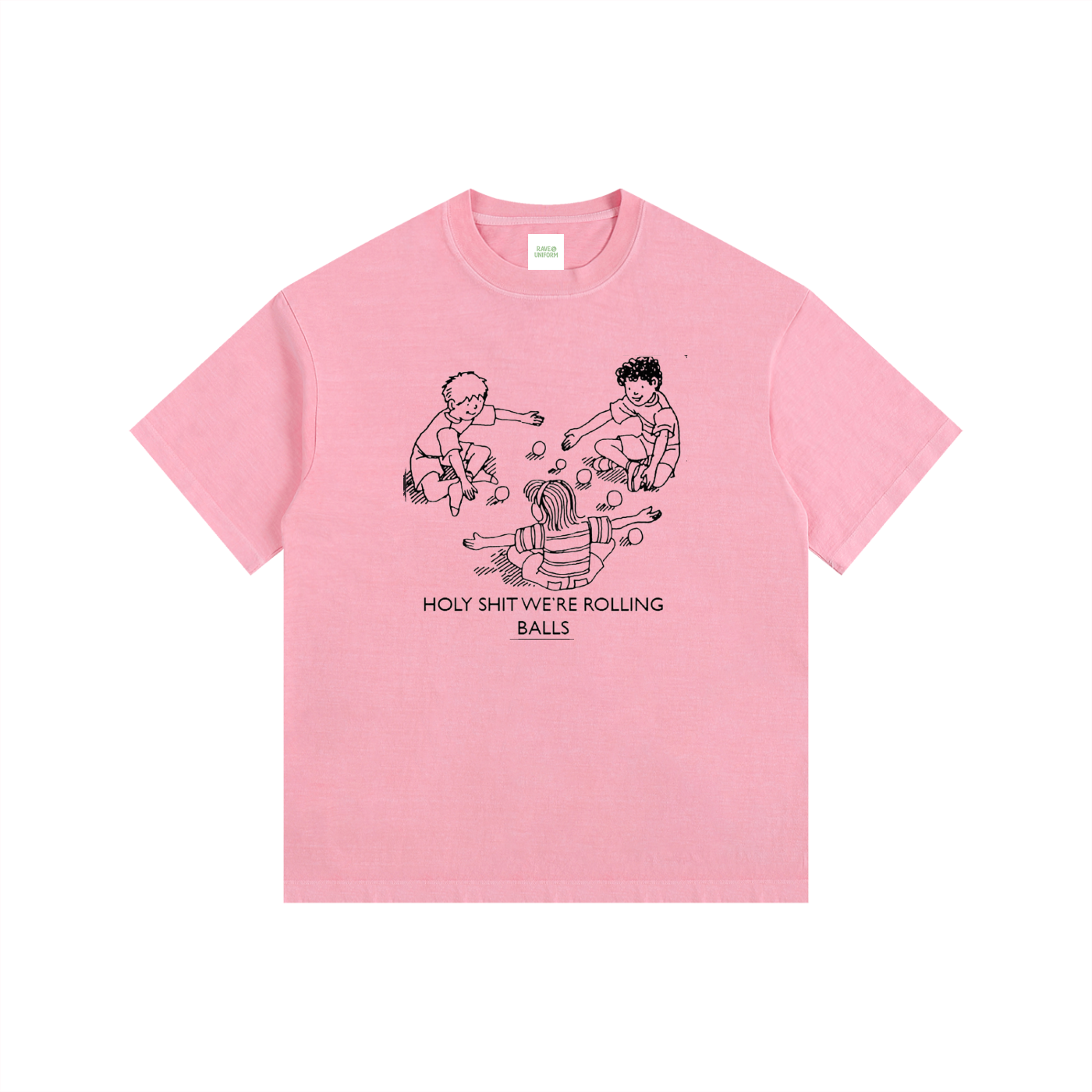 Rolling Balls Oversized T-Shirt in Pink by Rave Uniform