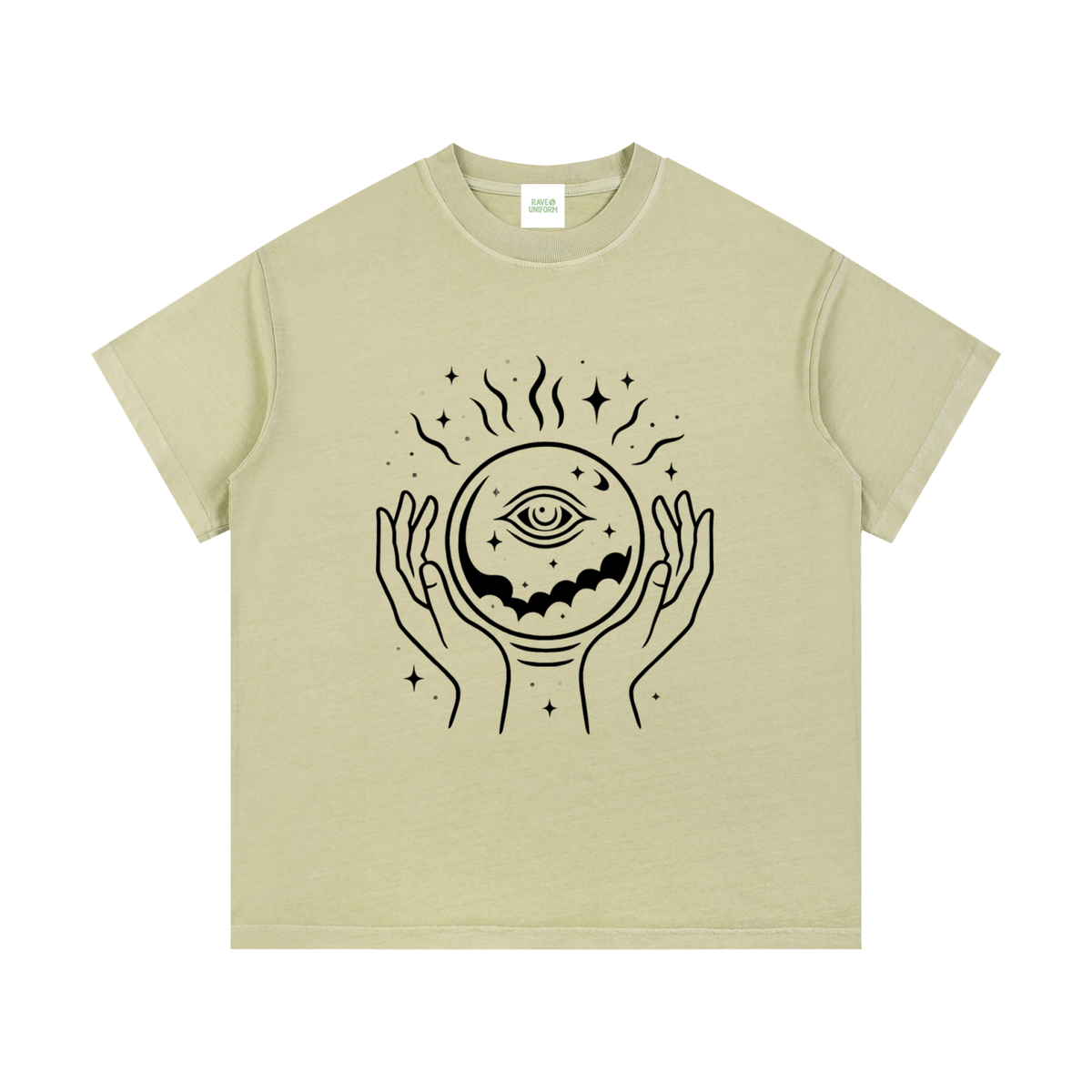 Eye of The World T-Shirt in Bean Green by Rave Uniform