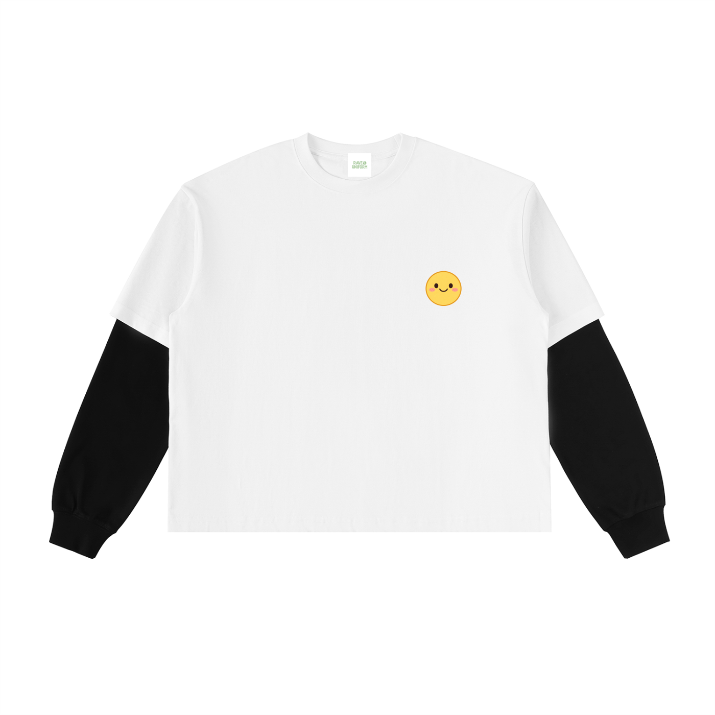 Layered Contrast Sleeve Cotton T-Shirt