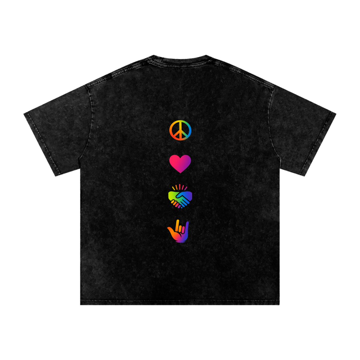 PLUR Oversized Vintage T-Shirt in Black alternate view by Rave Uniform