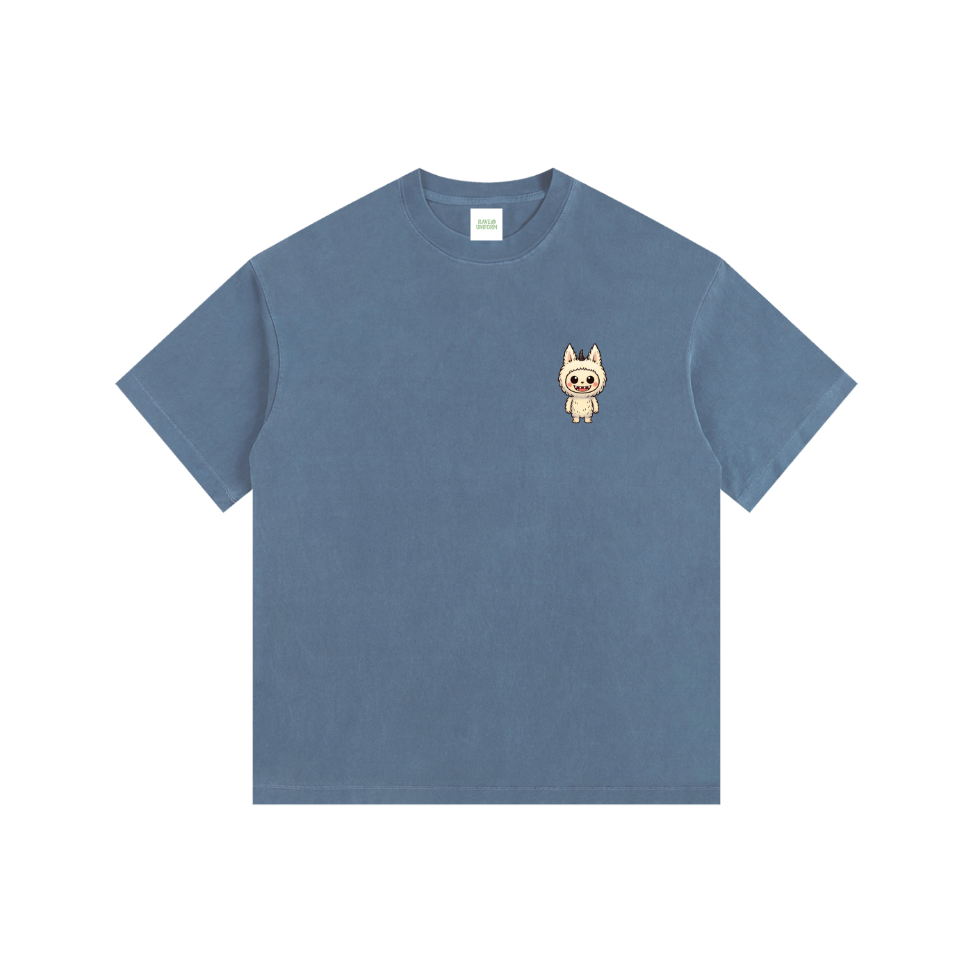 Labubu Oversized T-Shirt in Royal Blue detail view by Rave Uniform