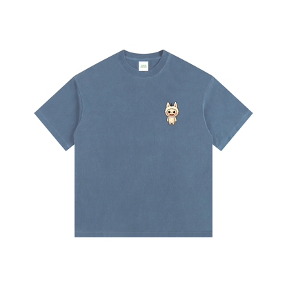 Labubu Oversized T-Shirt in Royal Blue detail view by Rave Uniform
