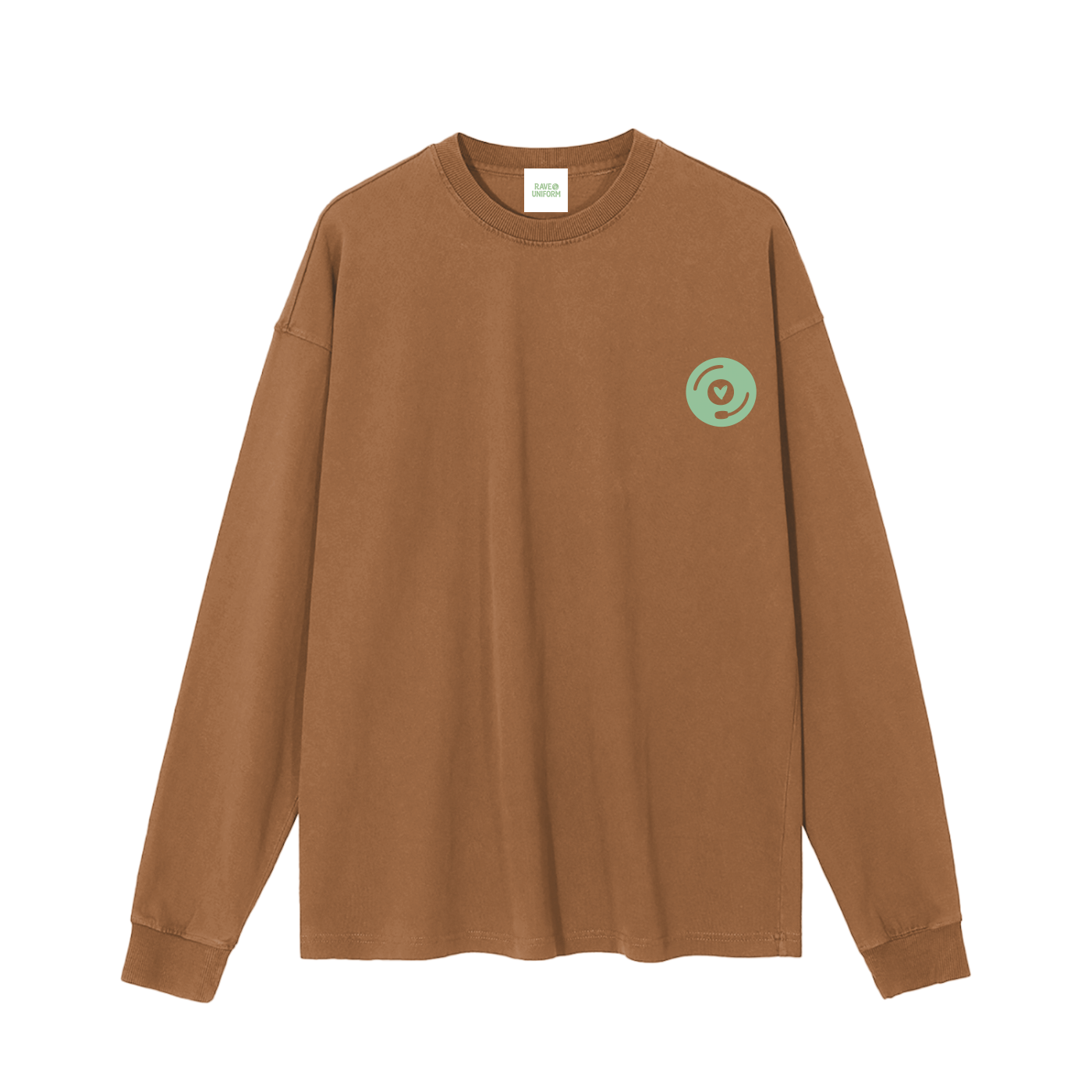 Vinyl Love Long Sleeve T-Shirt in Mocha by Rave Uniform