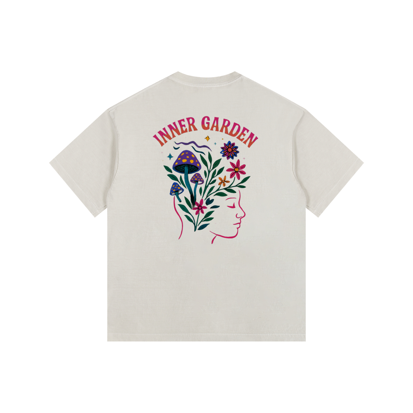 Inner Garden Oversized T-Shirt in Light Apricot alternate view by Rave Uniform