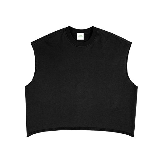 House Hunny Boxy Tank in Black by Rave Uniform