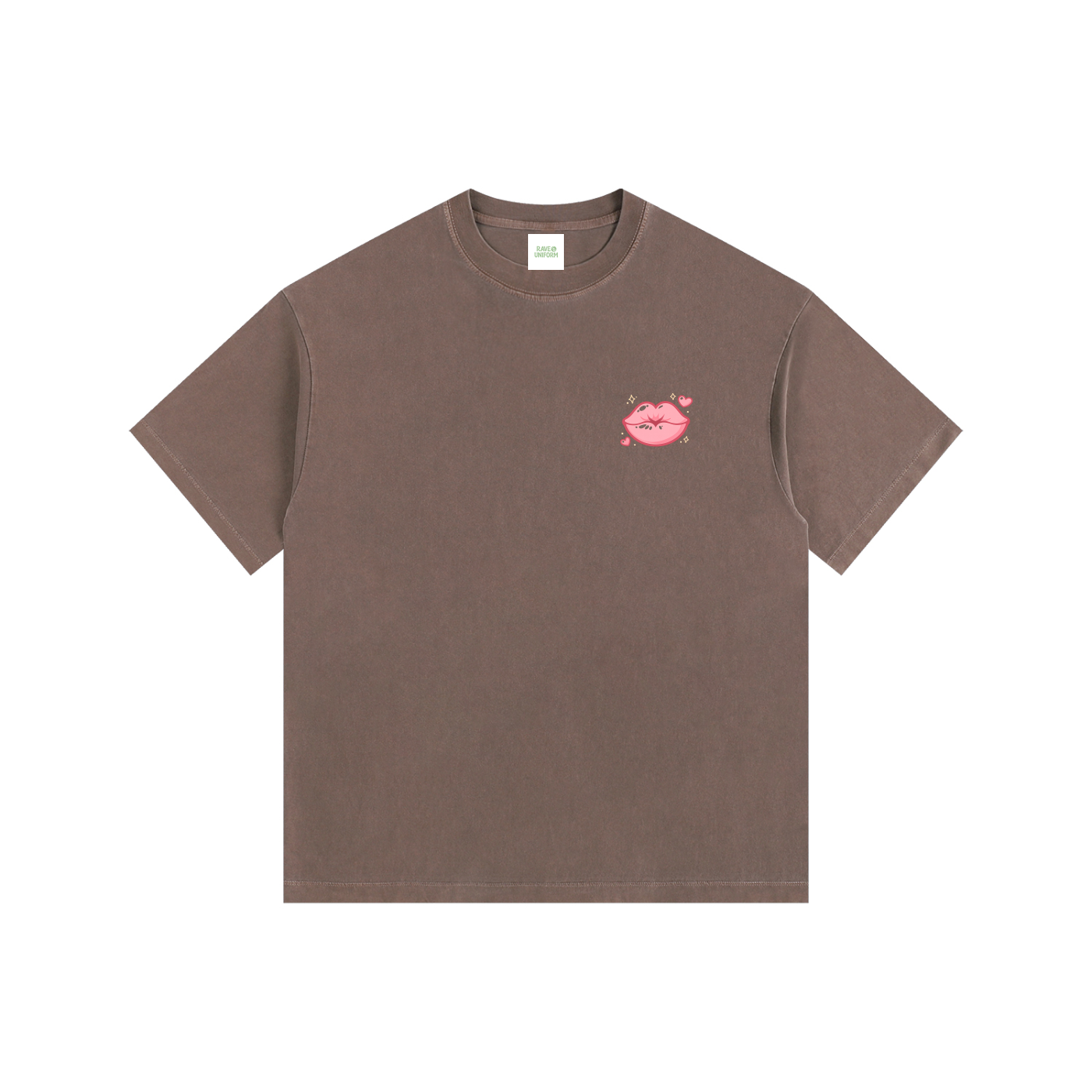Smoochie Oversized T-Shirt in Coffee by Rave Uniform
