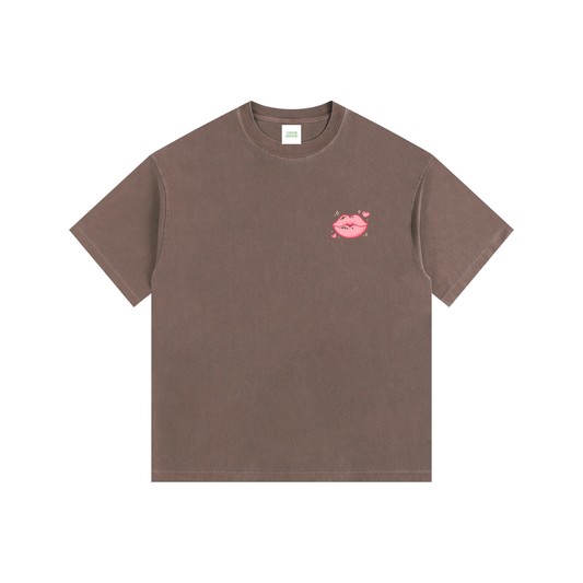 Smoochie Oversized T-Shirt in Coffee by Rave Uniform