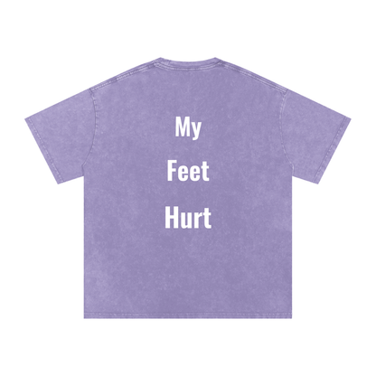 Feet Hurt Oversized Vintage T-Shirt in Light Purple alternate view by Rave Uniform