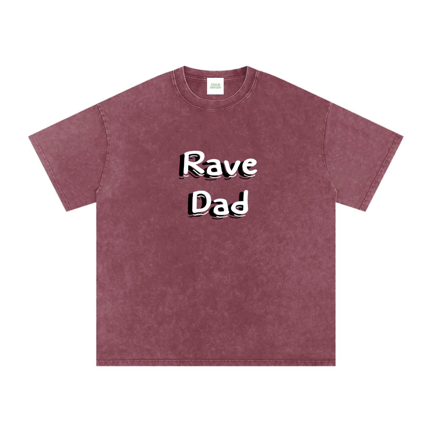 Rave Dad Oversized Vintage T-Shirt in Red detail view by Rave Uniform