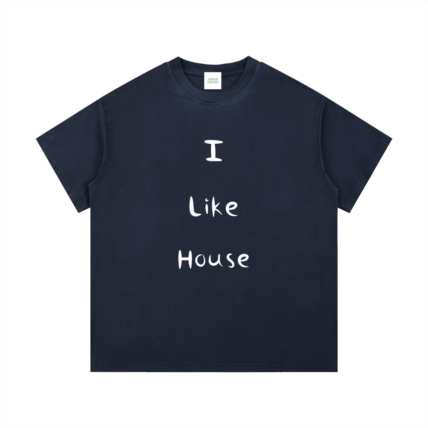 I Like House T-Shirt in Royal Blue detail view by Rave Uniform