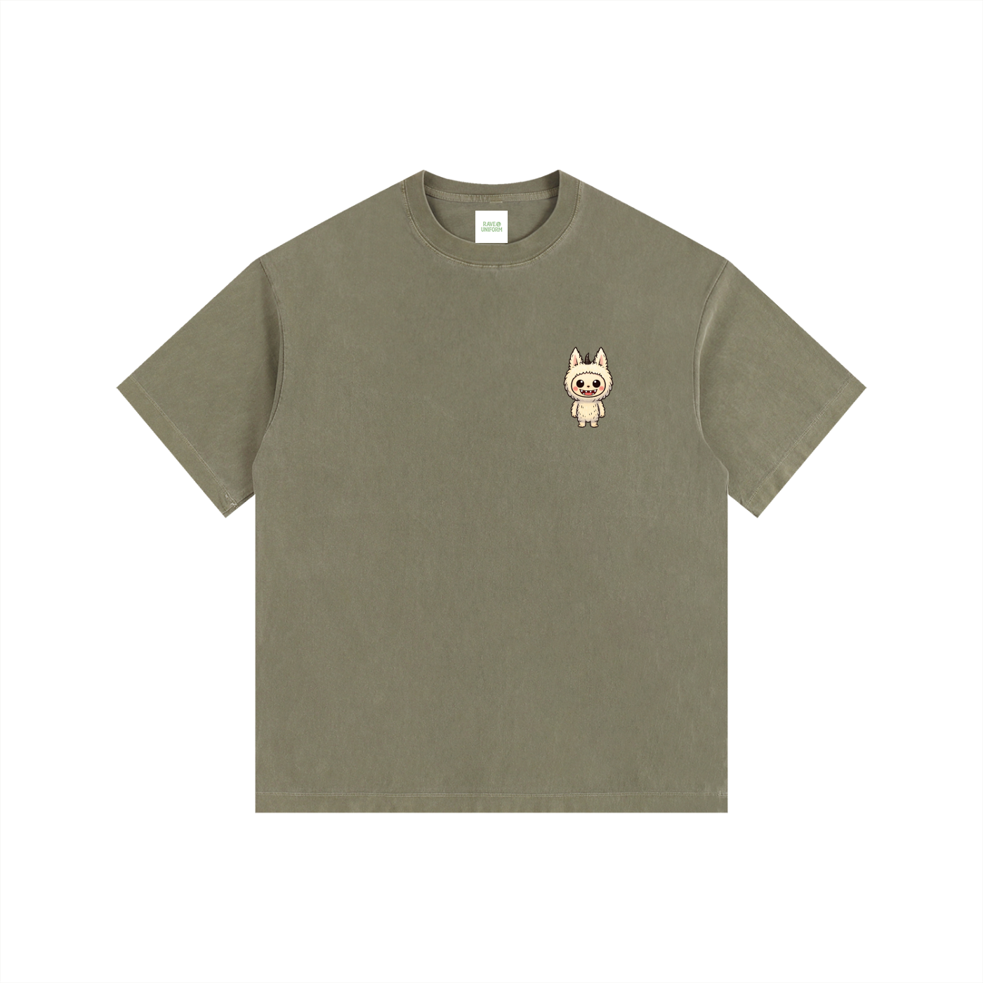 Labubu Oversized T-Shirt in Army Green by Rave Uniform