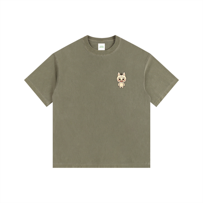Labubu Oversized T-Shirt in Army Green by Rave Uniform