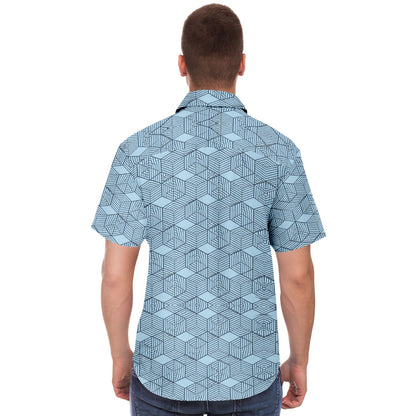 Geometric Cubes Button Up