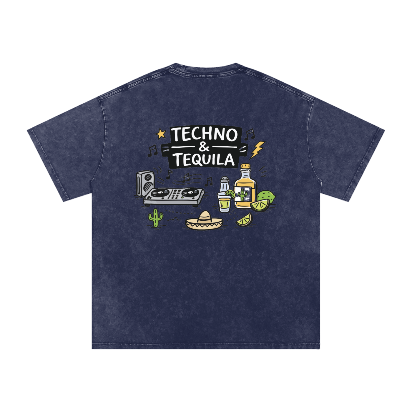 Techno & Tequila Vintage Oversized T-Shirt