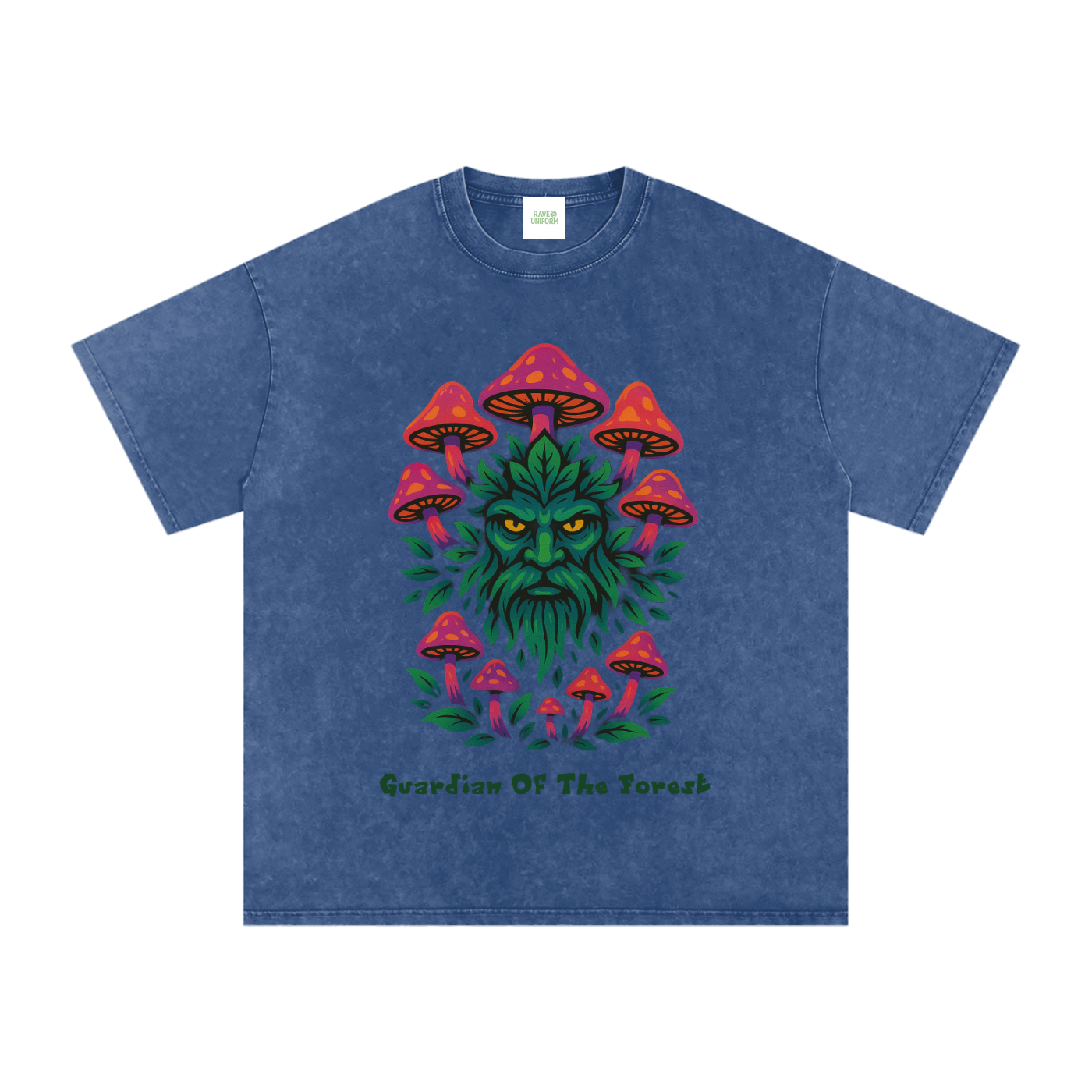Forest Guardian Oversized Shirt in Dark Blue detail view by Rave Uniform