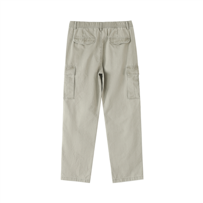 Scrunch Waist Cargo Pants in Light Gray alternate view by Rave Uniform