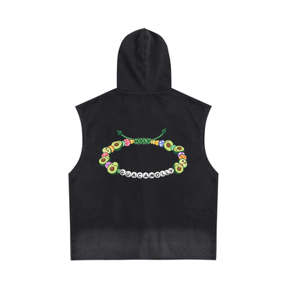 Holy Guacamolly Zip-Up Sleeveless Hoodie